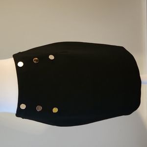H&M black button pencil skirt size 6
